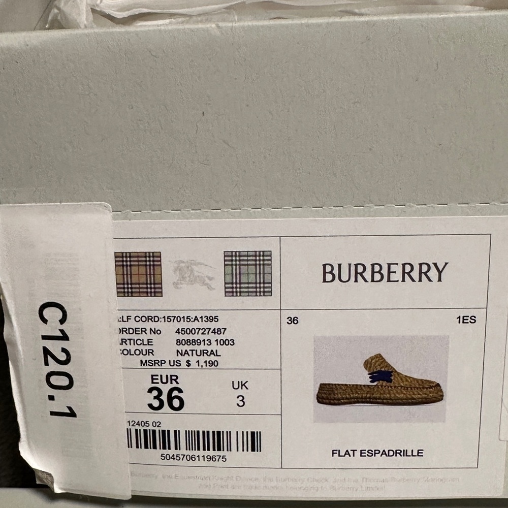 Burberry Cord Woven Clogs Women’s Size 36 EU / US 6 – New - Picture 12 of 14